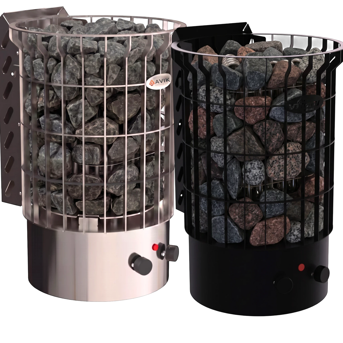 polarsauna shop Avik Elektro-Saunaofen aus Edelstahl mit 9 kW Leistung und integrierter Steuerung für Saunakabinen