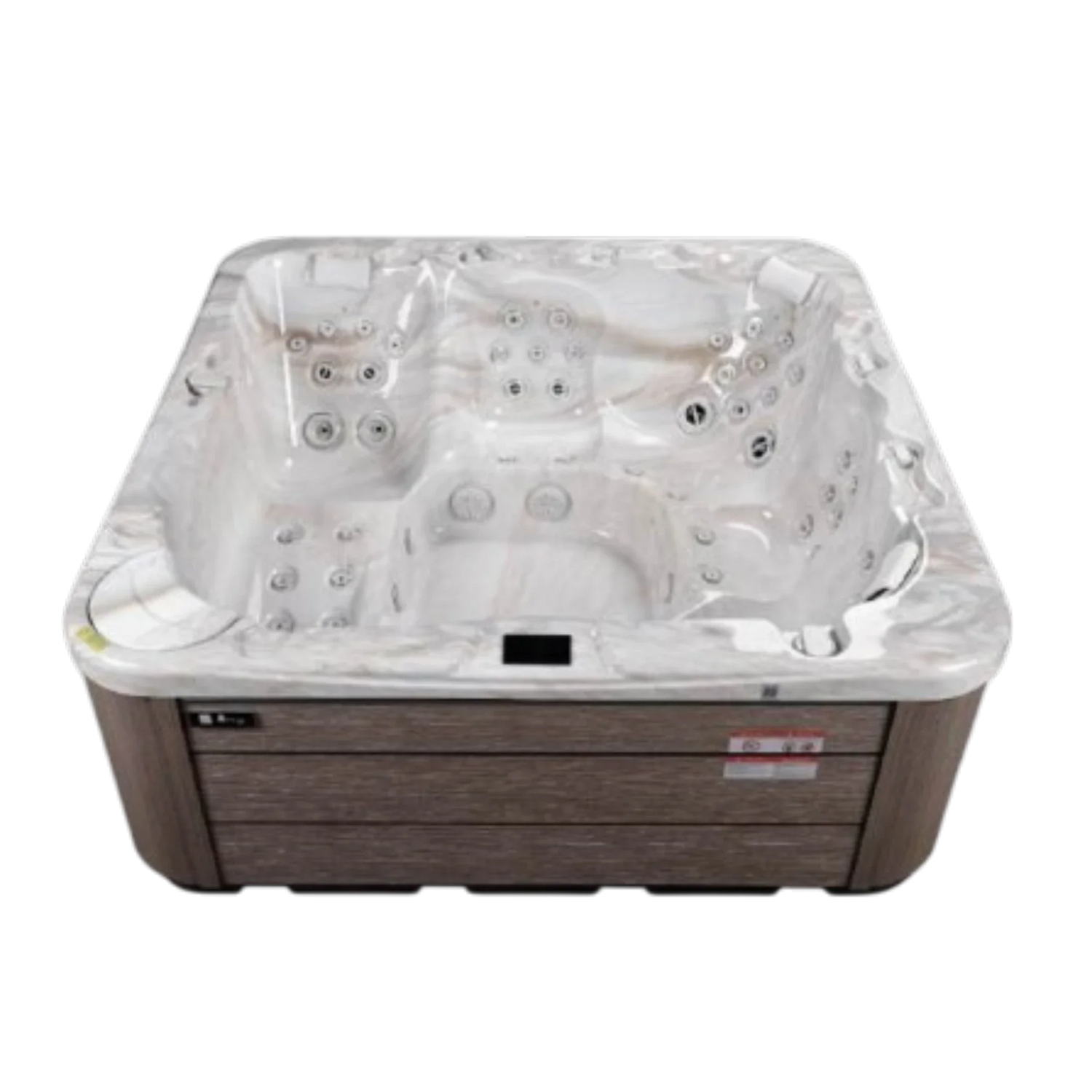 Outdoor-Whirlpool mit Massagedüsen und Beleuchtung