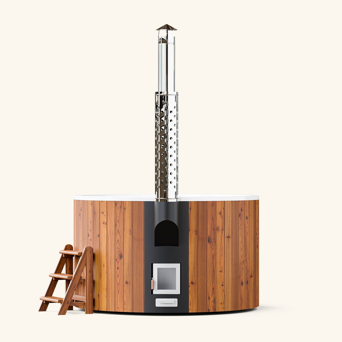 Elite 180 Hot Tub aus Thermokiefer, Ansicht von vorn