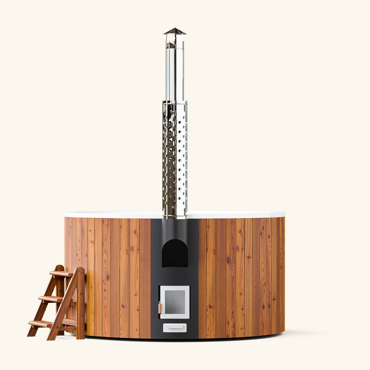Elite 200 Hot Tub aus Thermokiefer, Ansicht von vorn