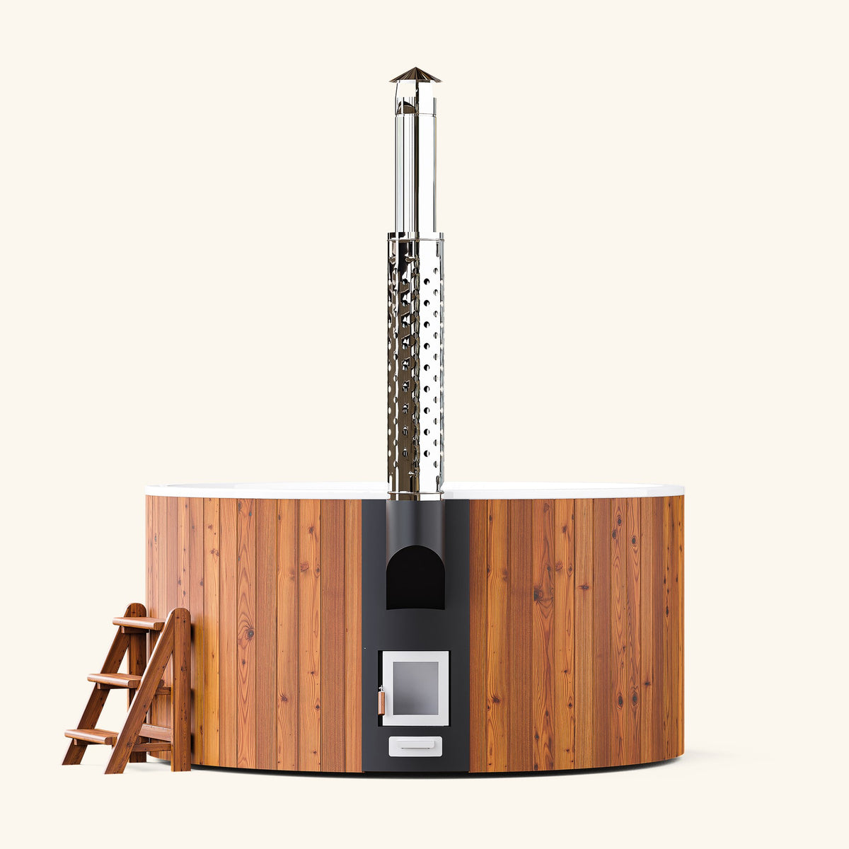 Elite 220 Hot Tub aus Thermokiefer, Ansicht von vorn